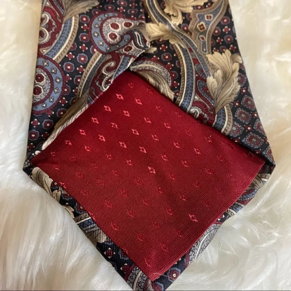 HENRY GRETHEL Men’s Italian Silk Paisley Dress Neck Tie